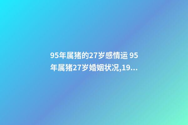 95年属猪的27岁感情运 95年属猪27岁婚姻状况,1995属猪人命里带二婚-第1张-观点-玄机派